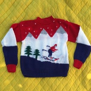 Hand knit vintage ski sweater